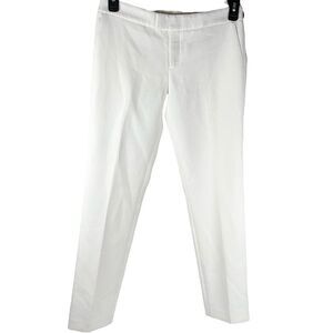 Club Monaco Collection Mid Rise Slim Fit White Trouser Pants Women’s Size 4